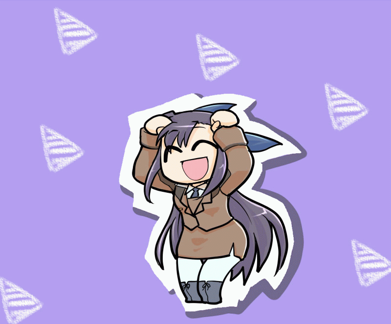 kajikawa yahiro, ginga nakajima, lyrical nanoha, mahou shoujo lyrical nanoha, mahou shoujo lyrical nanoha strikers, animated, animated gif, 00s, 1girl, caramelldansen, female focus, pantyhose, purple background, solo, white pantyhose