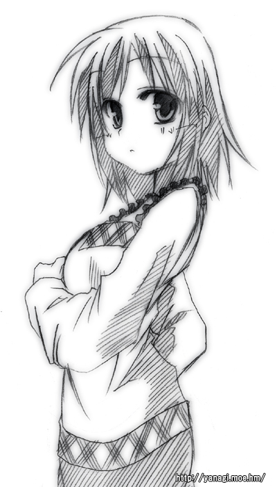 ryuuryuu, sasaki, sasaki (suzumiya haruhi), suzumiya haruhi no yuuutsu, 00s, 1girl, female focus, greyscale, monochrome, solo