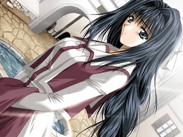 tagme, black eyes, black hair, long hair, school uniform, serafuku