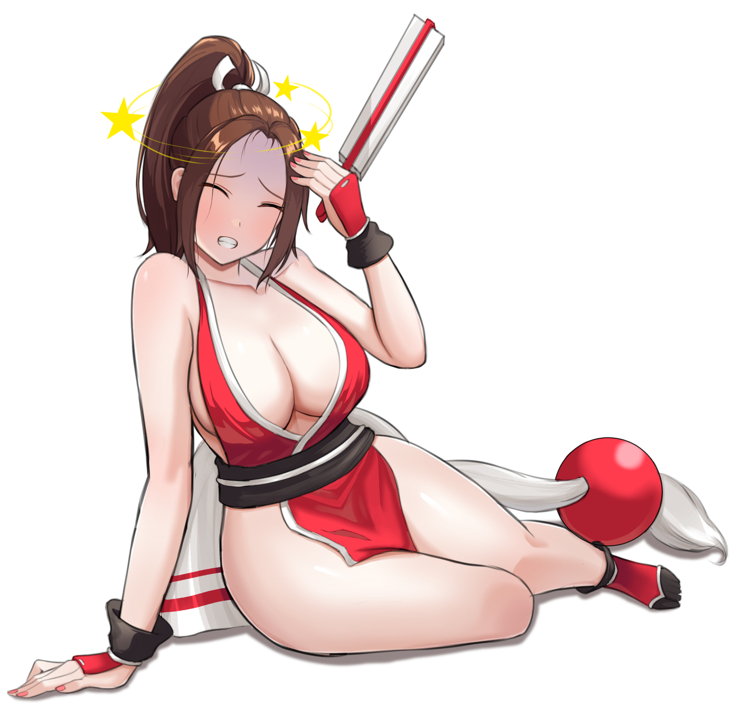 shiranui mai, fatal fury, 1girl, breasts, large breasts, long hair, solo