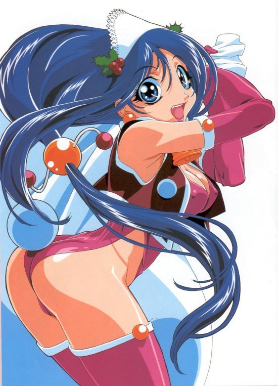 tagme, bare shoulders, blue eyes, blue hair, elbow gloves, gloves, solo, thighhighs