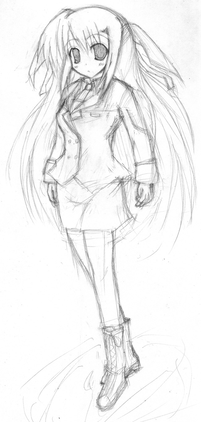ginga nakajima, lyrical nanoha, mahou shoujo lyrical nanoha, mahou shoujo lyrical nanoha strikers, highres, 00s, greyscale, monochrome, sketch, solo