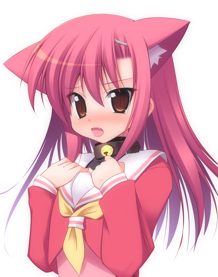 hoppege, katsura hinagiku, hayate no gotoku!, bad id, bad pixiv id, 00s, animal ears, bell, cat ears, collar, neck bell, school uniform, serafuku, solo