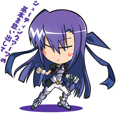 kajun, blitz caliber, ginga nakajima, revolver knuckle, lyrical nanoha, mahou shoujo lyrical nanoha, mahou shoujo lyrical nanoha strikers, lowres, 00s, 1girl, chibi, female focus, solo