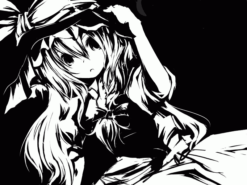 sanoharu, kirisame marisa, touhou, bad id, bad pixiv id, 1girl, bow, braid, female focus, greyscale, hair bow, hair ribbon, hat, monochrome, ribbon, solo, witch, witch hat