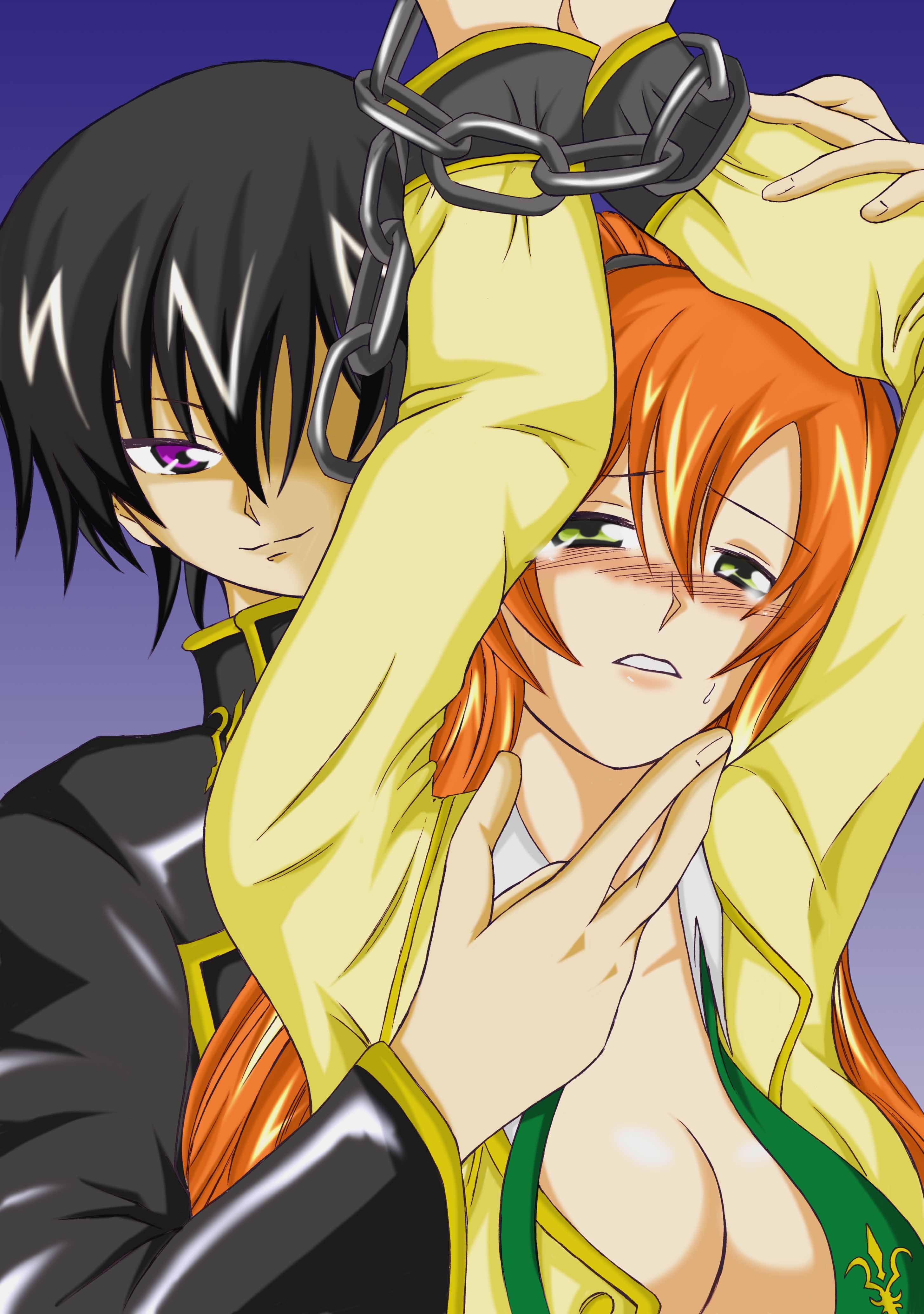 uraroji, lelouch vi britannia, shirley fenette, code geass, absurdres, highres, 00s, chain