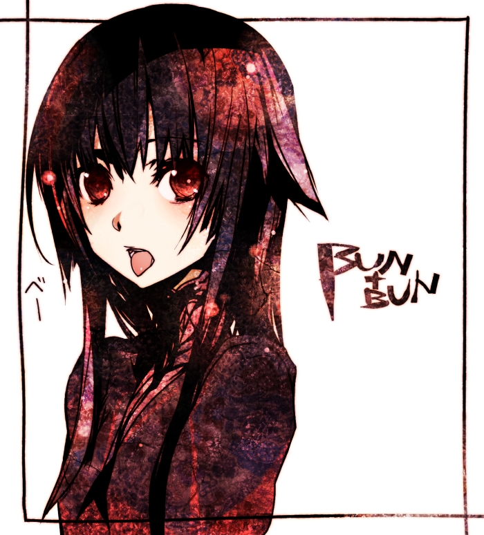 bunbun, machiya matia, polyphonica:the black, shinkyoku soukai polyphonica, 00s, 1girl, female focus, red eyes, solo, tongue