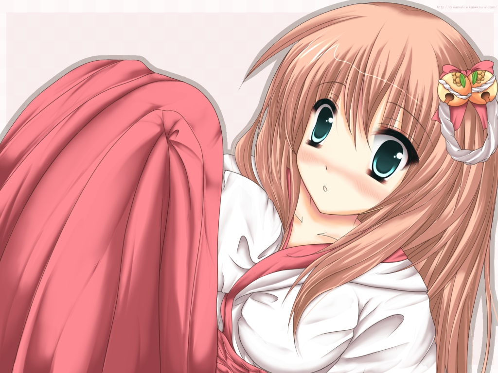 kazumi yoshizu, original, bad id, bad pixiv id, 1girl, brown hair, female focus, green eyes, hakama, hakama skirt, japanese clothes, long hair, miko, red hakama, skirt, solo