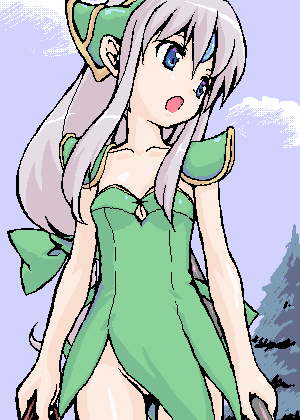 takayaki, riesz, seiken densetsu, seiken densetsu 3, lowres, 1girl, alternate hair color, female focus, long hair, low-tied long hair, oekaki, solo