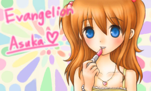 souryuu asuka langley, neon genesis evangelion, lowres, blue eyes, orange hair