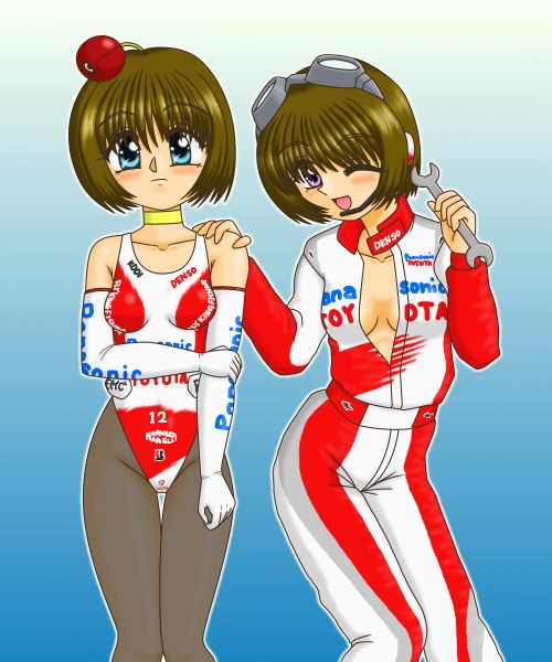 mecha rinrin (sister princess), rinrin (sister princess), moto gp, sister princess, 00s, leotard, race queen
