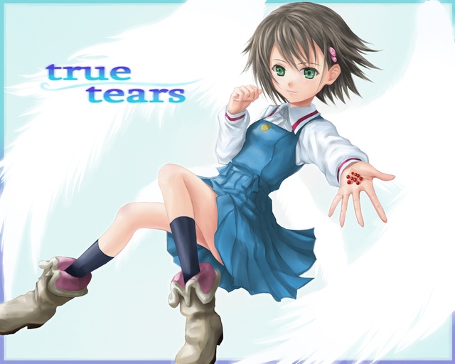 phase, isurugi noe, true tears, bad id, bad pixiv id, 00s, angel wings, school uniform, serafuku, solo, wings