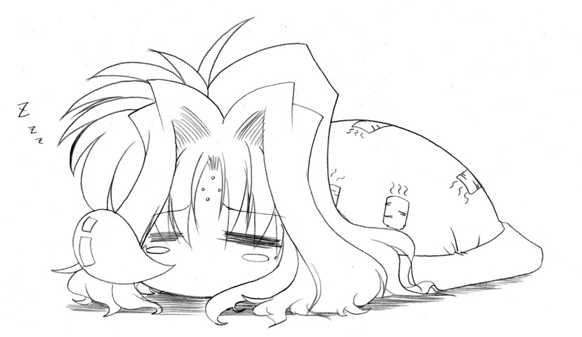 45acp, lindy harlaown, lyrical nanoha, mahou shoujo lyrical nanoha, 00s, facial mark, forehead mark, greyscale, monochrome, solo