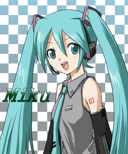 ginko (konekonoshippo), hatsune miku, vocaloid, bad id, bad pixiv id, lowres, 1girl, aqua hair, female focus, solo, twintails