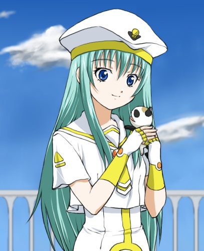 ginko (konekonoshippo), alice carroll, president maa, aria (manga), bad id, bad pixiv id, lowres, 00s, 1girl, beret, day, female focus, hat, sky, solo