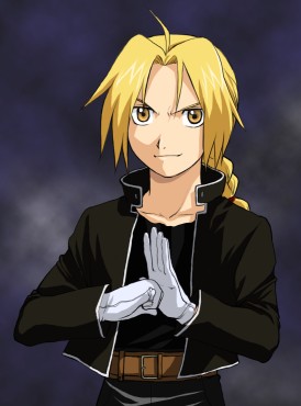 ginko (konekonoshippo), edward elric, fullmetal alchemist, lowres, 00s, 1boy, ahoge, belt, blonde hair, braid, gloves, male focus, single braid, solo, yellow eyes