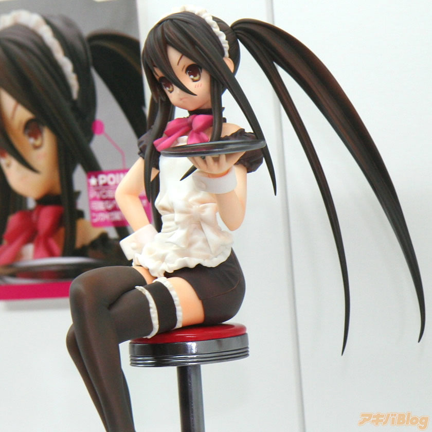 shana, shakugan no shana, wonder festival, wonder festival 2008, photo (medium), 00s, black hair, figure, maid, solo, thighhighs, twintails, waitress, zettai ryouiki