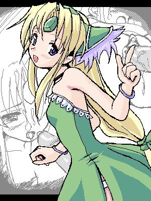 takayaki, riesz, seiken densetsu, seiken densetsu 3, lowres, animal ears, breasts, cum, cum on body, facial, nude, oekaki, penis, sex, small breasts, solo focus, uncensored, wolf