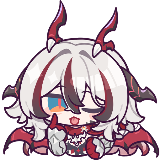 coralie 6626 planck (behold! fate-defying dragon), honkai (series), honkai impact 3rd, official art, 1girl, :p, akanbe, armor, black scales, chibi, dragon girl, eyelid pull, finger to eye, hair between eyes, looking at viewer, multicolored hair, tongue, tongue out