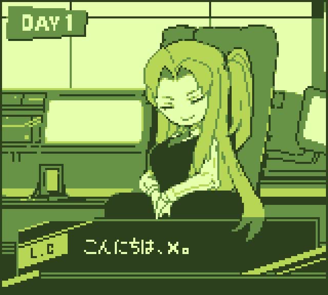 onigashira ginkaku, angela (project moon), lobotomy corporation, project moon, animated, commentary, looping animation, tagme, translation request, ugoira, video, 1girl, 2024, chair, closed mouth, green theme, long hair, long sleeves, monitor, monochrome, necktie, on chair, pixel art, side ponytail, sitting, smile, solo, vest