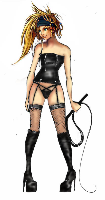 rikku (ff10), final fantasy, final fantasy x, bdsm, dominatrix, whip