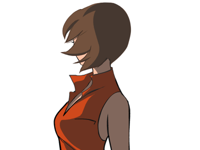 mizukiyo jiro, nippori honsha, meiko (vocaloid), vocaloid, animated, animated gif, lowres, bare shoulders, blinking, brown eyes, brown hair, short hair, solo, wind