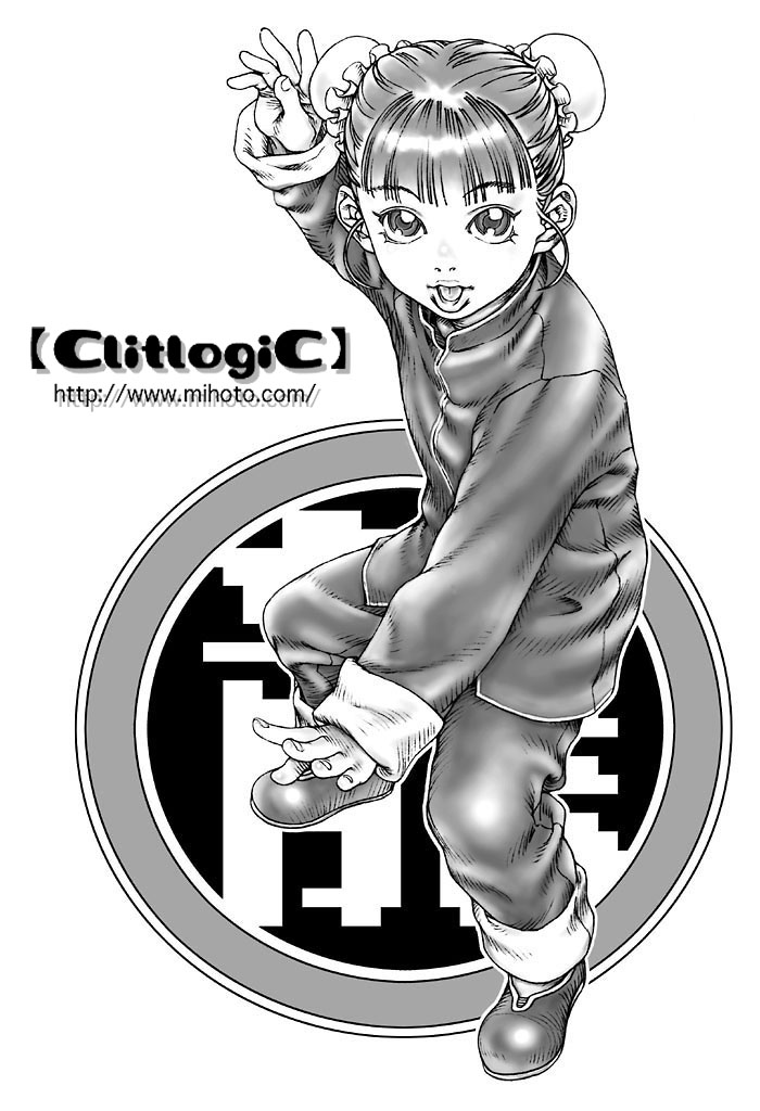 clitlogic, mihoto kouji, china dress, chinese clothes, dress, kung fu, monochrome