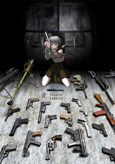 ein (phantom of inferno), heckler & koch, nitroplus, phantom of inferno, sig sauer, machine pistol, annotated, 1girl, ak-47, ak-74, angled forward grip, anti-materiel rifle, assault rifle, battle rifle, beretta 92, beretta 93r, bullet, bullpup, burst fire gun, burst fire pistol, colt python, desert eagle, equipment layout, female focus, folding stock, gepard m1, glock, gun, h&k g3, h&k mp5k, h&k usp, handgun, kalashnikov, kalashnikov rifle, knife, low bore axis revolver, luger p08, magnum, mateba model 6 unica, pistol, pistol stabilizing brace, revolver, rifle, school uniform, scope, semi-automatic pistol, semi-automatic revolver, semi-automatic rifle, serafuku, sig p220/p226, skorpion vz. 61, sniper rifle, solo, steyr aug, stock (firearm), submachine gun, suppressor, vertical forward grip, weapon, weapon focus