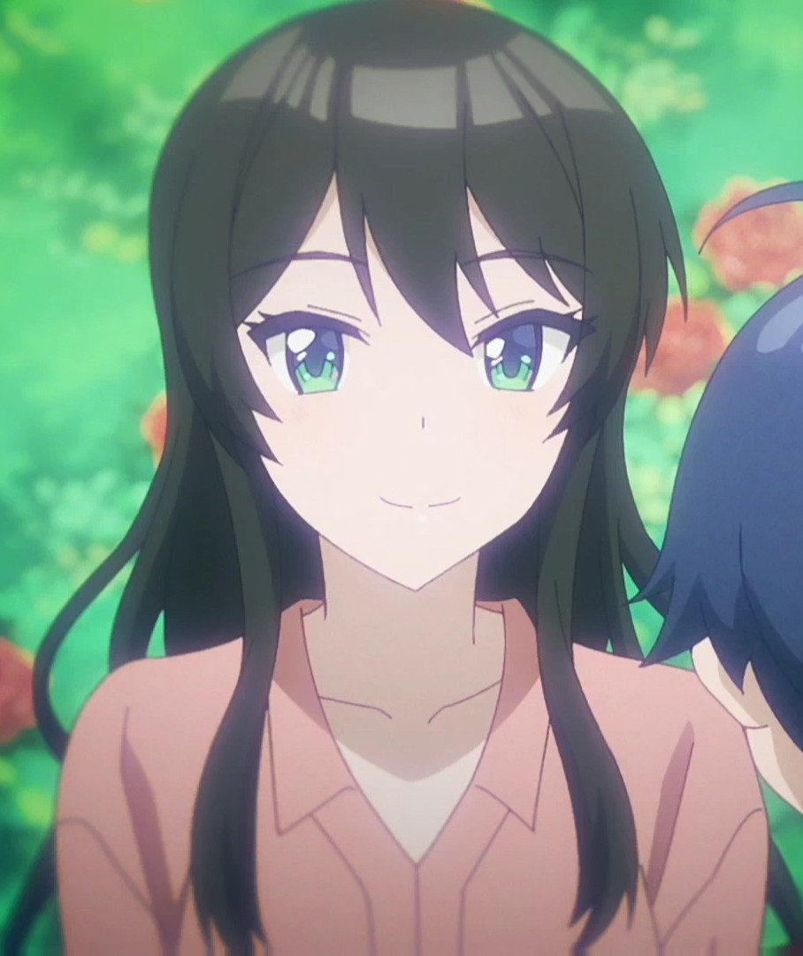 osananajimi ga zettai ni makenai lovecome, 1girl, happy, hetero, mother of sueharu, ojos abiertos, ojos verdes,, pelo largo, smile
