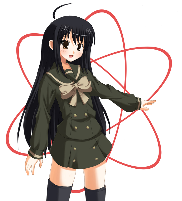 odaya, odayan, shana, shakugan no shana, 00s, 1girl, black hair, female focus, school uniform, serafuku, solo, thighhighs, zettai ryouiki