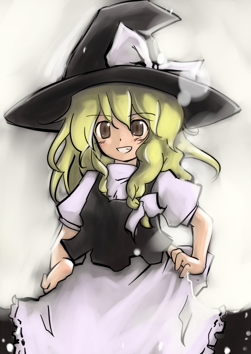 loki, ploki, kirisame marisa, touhou, 1girl, blonde hair, female focus, hat, solo, witch, witch hat