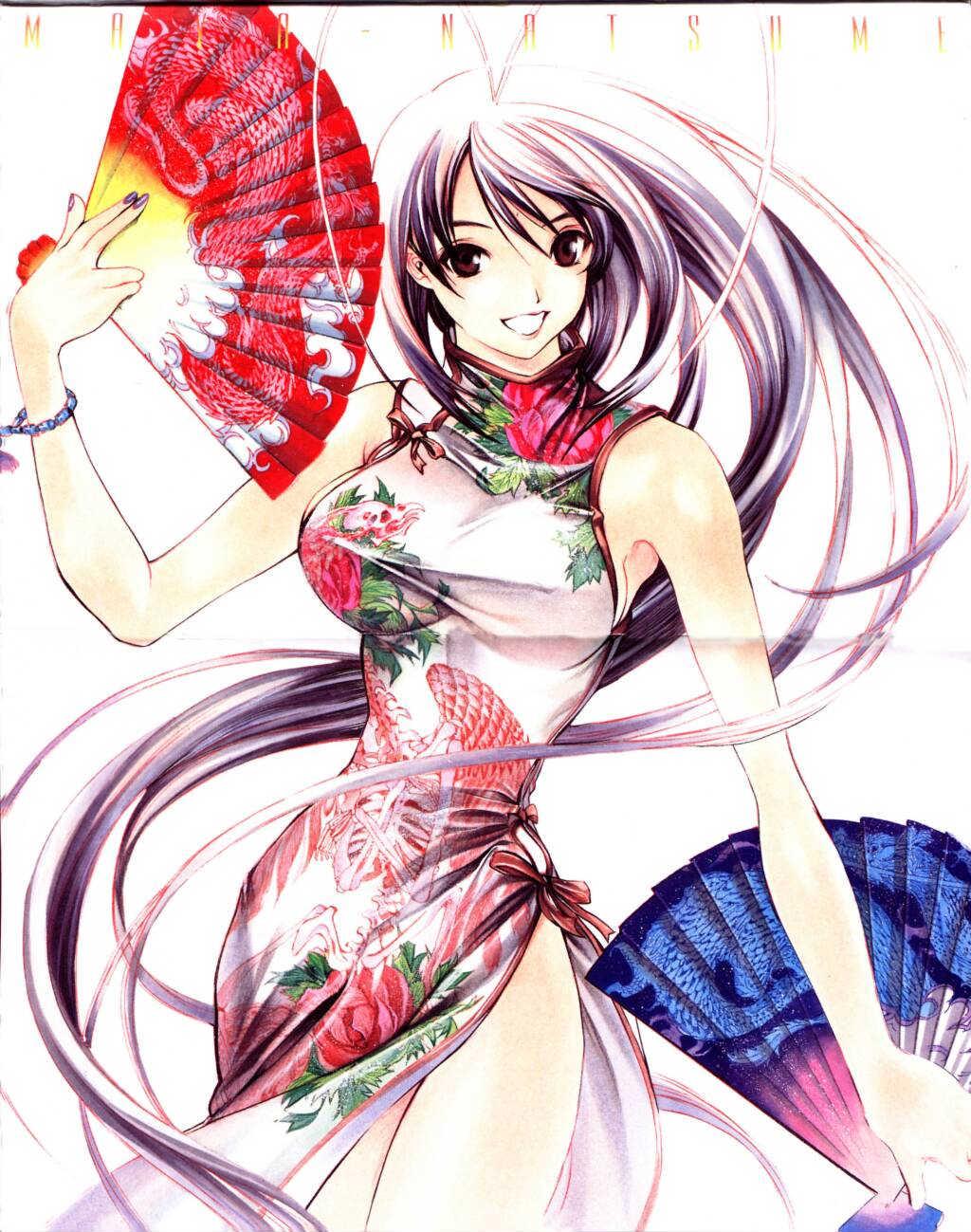 oogure ito, natsume maya, tenjou tenge, duplicate, highres, china dress, chinese clothes, dress, long hair