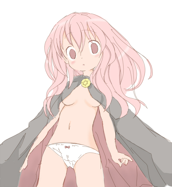 core (mayomayo), louise francoise le blanc de la valliere, zero no tsukaima, bad id, bad pixiv id, 00s, 1girl, breasts, female focus, panties, pentacle, small breasts, solo, underwear, white background
