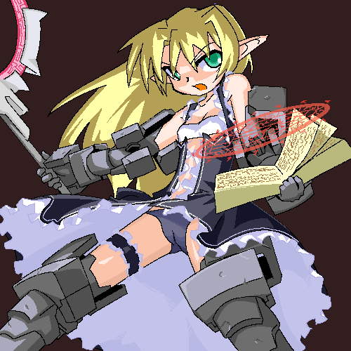 mof, mos, original, lowres, armor, oekaki, panties, solo, underwear