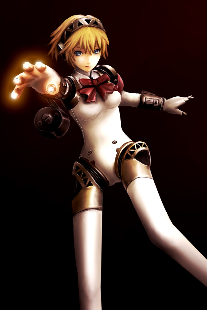 itsuki (ituki4), ituki (pixiv87564), aigis (persona), atlus, persona, persona 3, bad id, bad pixiv id, 1girl, android, blonde hair, blue eyes, female focus, ribbon, solo