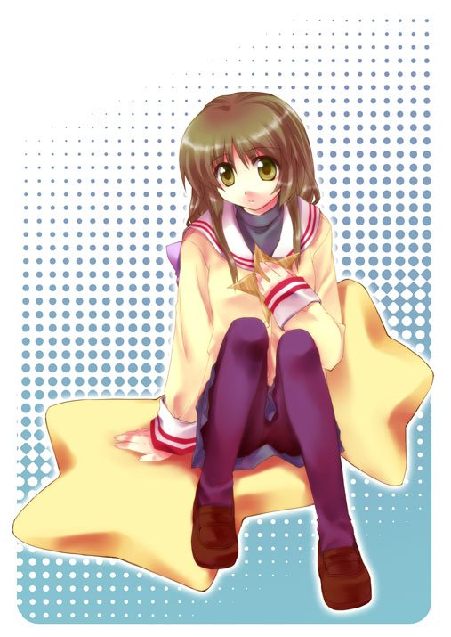 satomi yoshitaka, ibuki fuuko, clannad, 00s, 1girl, female focus, pantyhose, solo, starfish