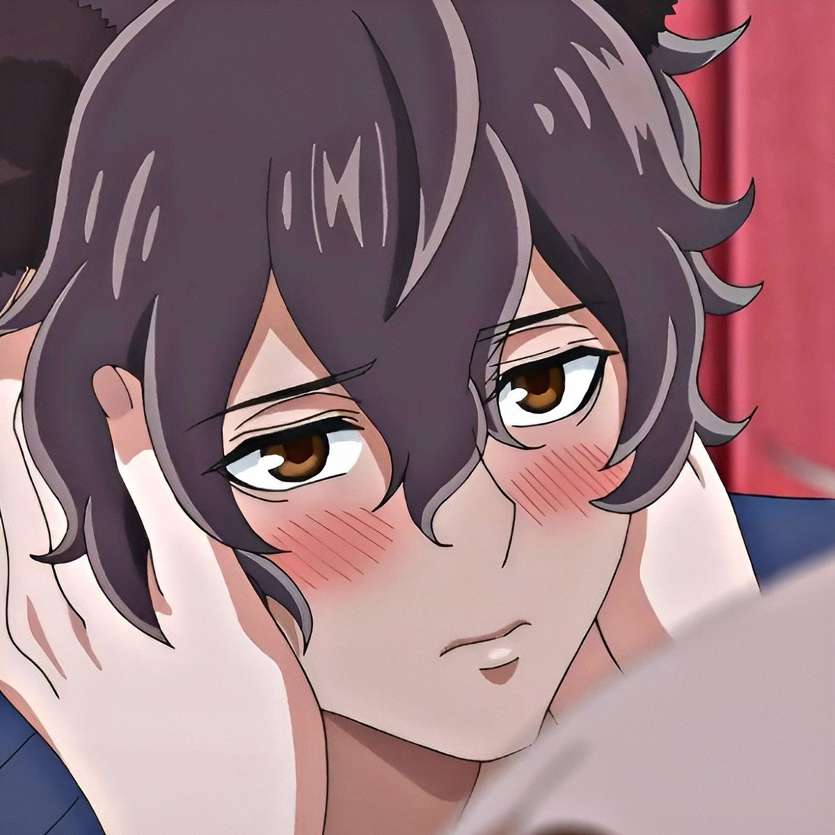 1boy, blush, boys love, brown eyes, brown hair, male focus, mori no kuma-san toumin chuu, nowa (mori no kuma-san toumin chuu)