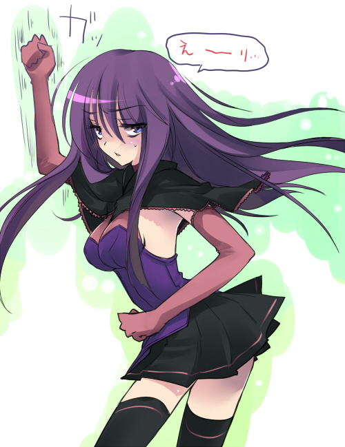 mugen dai, malariya, quiz magic academy, elbow gloves, gloves, solo, thighhighs, zettai ryouiki