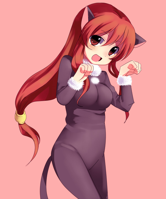 subaru (yachika), erica fontaine, sakura taisen, sakura taisen iii, bad id, bad pixiv id, 00s, 1girl, animal ears, cat ears, female focus, long hair, low-tied long hair, paw pose, red eyes, red hair, solo