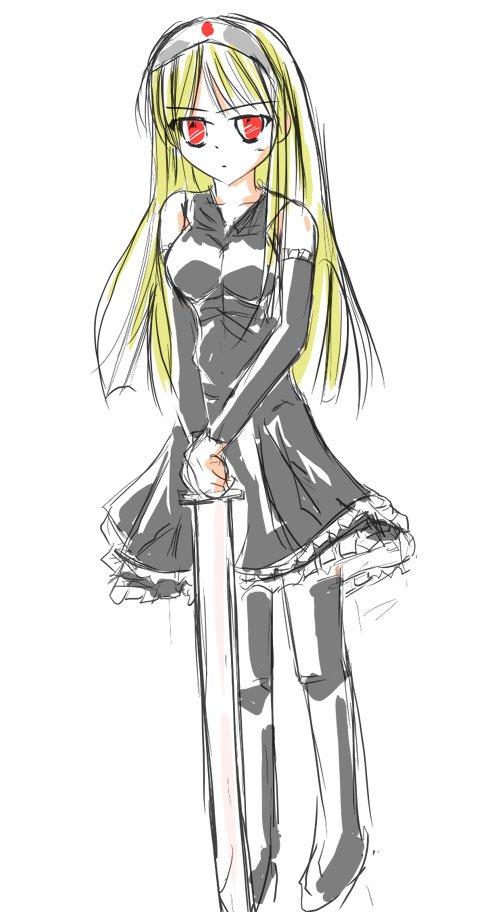 kikyo kei, hime (kaibutsu oujo), kaibutsu oujo, 00s, blonde hair, red eyes