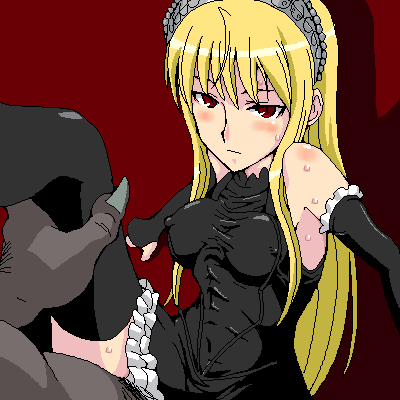 cl-55, hime (kaibutsu oujo), kaibutsu oujo, lowres, 00s, blonde hair, red eyes