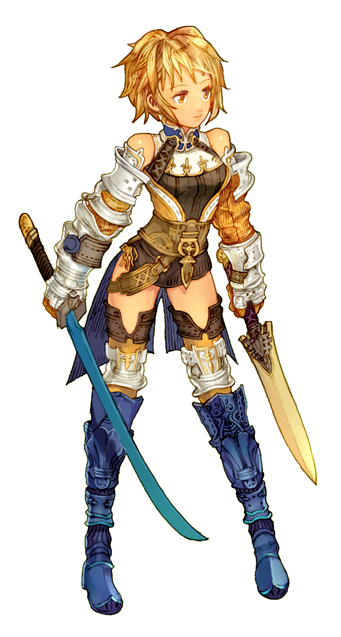 natsuhara, original, bad id, bad pixiv id, blonde hair, orange eyes, solo, sword, weapon