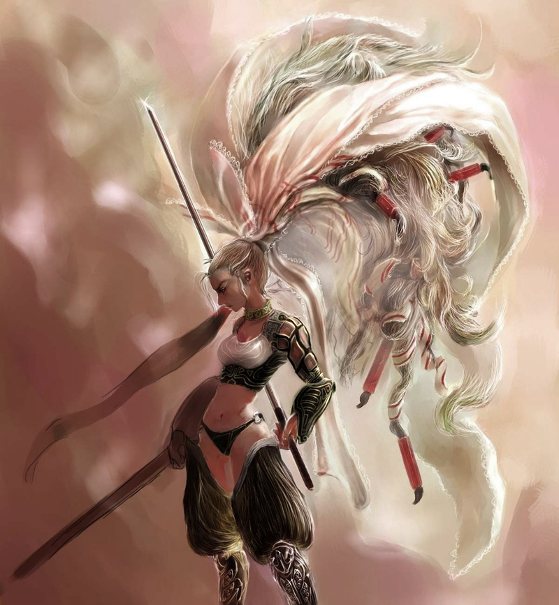 tachikawa mushimaro, original, bad id, bad pixiv id, animal ears, rabbit ears, solo, sword, weapon, white hair