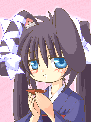 lowres, tagme, animal ears, oekaki, rabbit ears, ribbon, solo