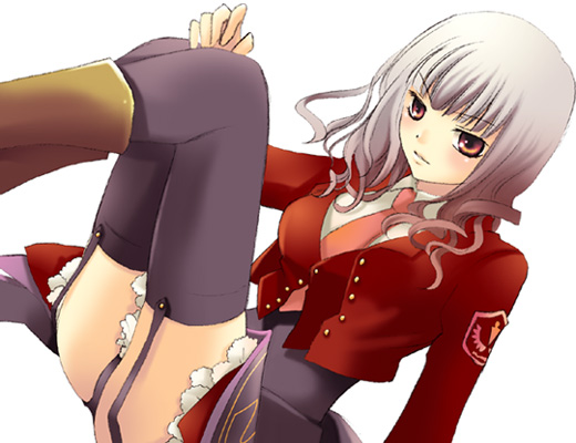 oujima tamaki, satan (umineko), umineko no naku koro ni, 00s, 1girl, female focus, necktie, pink necktie, solo, thighhighs