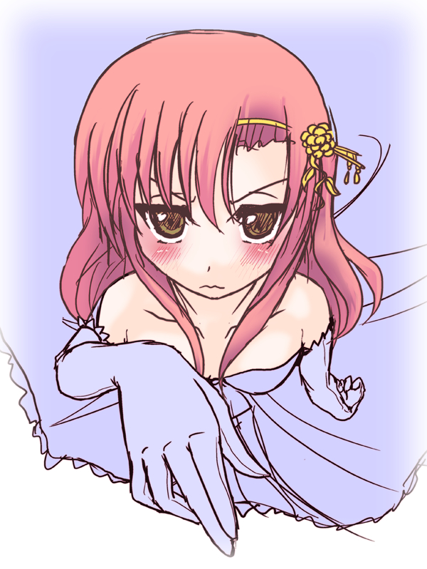 frapowa, katsura hinagiku, hayate no gotoku!, 00s, blush, long hair, pink hair, solo, yellow eyes