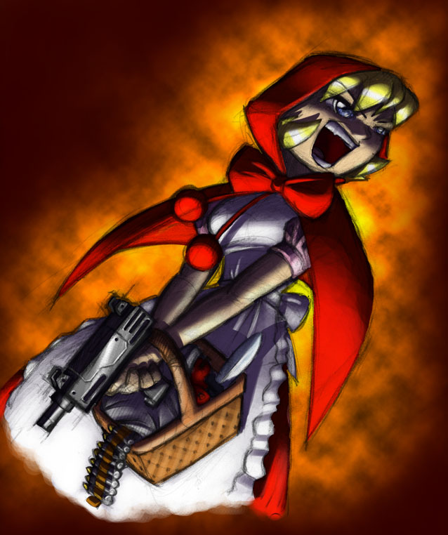 b.b. hood, capcom, darkstalkers, gun, weapon