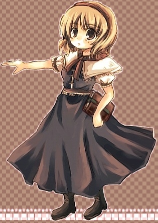 hajime (hajime doh), alice margatroid, touhou, lowres, 1girl, chibi, female focus, solo