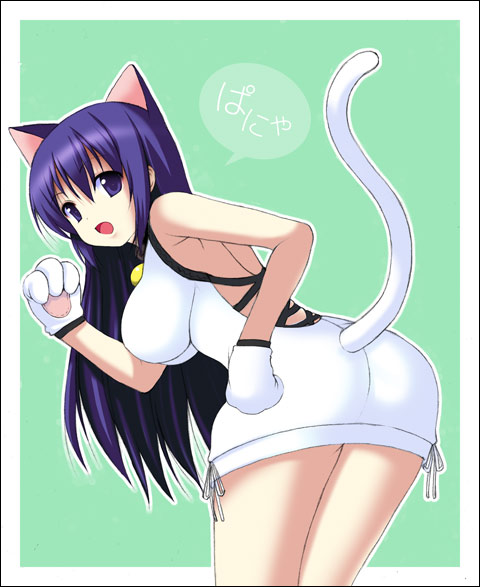 arin (pangya), pangya, tagme, animal ears, cat ears, cat tail, solo, tail