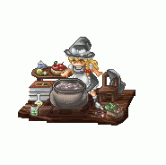 makako, makako (yume bouei shoujo tai), kirisame marisa, touhou, animated, animated gif, lowres, 1girl, blonde hair, cooking, female focus, pixel art, solo